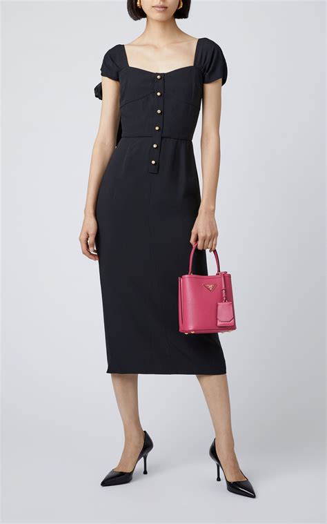 prada black velvet ribbon tie dress|prada dresses for women.